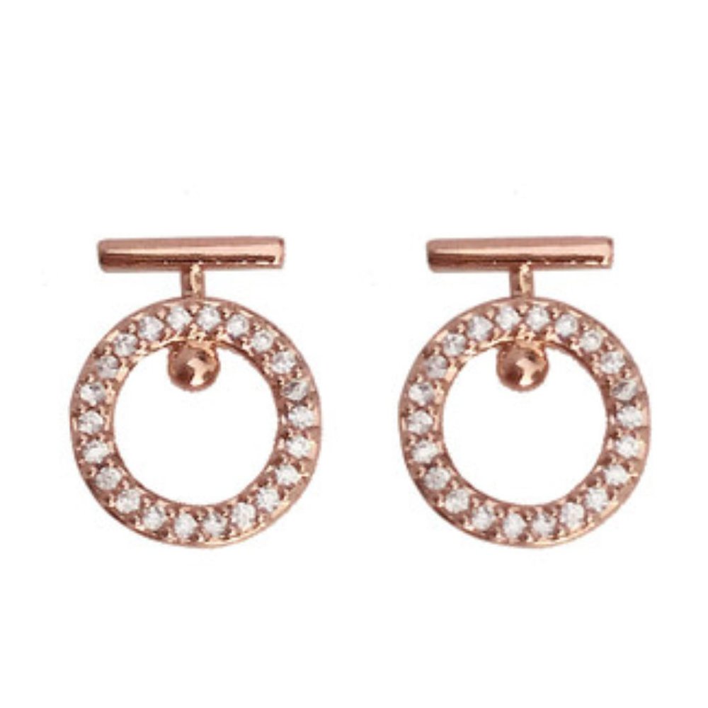 Rose Gold Ring Earrings ZBGJZB00053